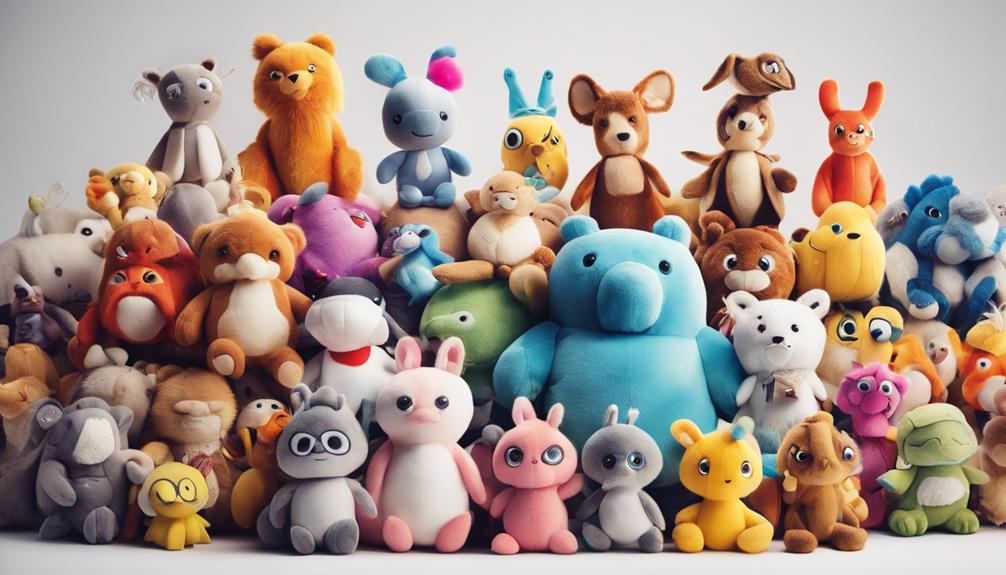 variety of plush toy